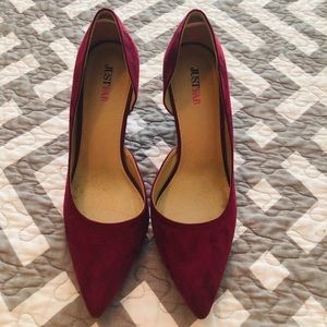 Just Fab deep red wedges